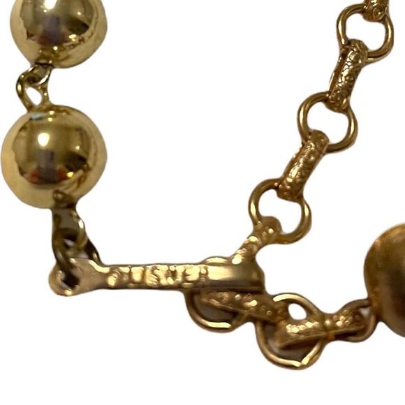 Vintage 50s Lisner Gold Tone Etruscan Revival Dangling Filgree Choker Necklace - Picture 6 of 11